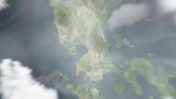 地球从太空放大到菲律宾马尼拉 然后通过云层和大气变焦进入太空 卫星视图 旅行介绍 — 图库视频影像
