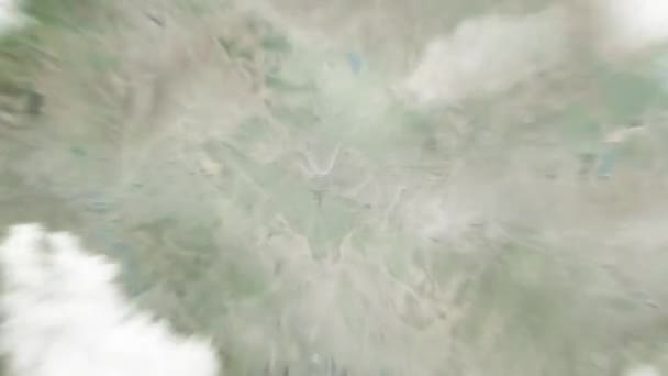Земля Збільшує Масштаб Космосу Сяньяну Китай Байхуаюані Далі Збільшуємо Хмари — стокове відео