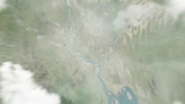Εστίαση Γης Από Διάστημα Στη Ντάκα Μπαγκλαντές Στο Οχυρό Λαλμπάχ — Αρχείο Βίντεο