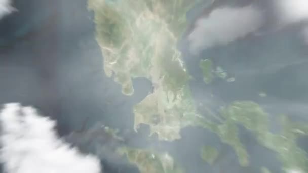 Jorden Zoomar Från Rymden Till Manila Filippinerna Rizal Park Följt — Stockvideo