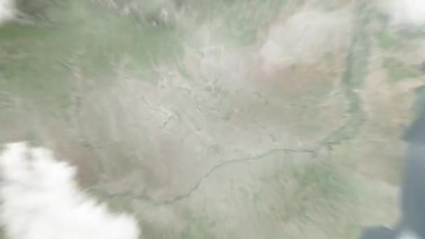 Dünya Uzaydan Bükreş Romanya Çeşmeler Yakınlaşacak Arkasından Bulutlar Atmosferden Uzaya — Stok video