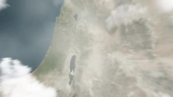 Земля Збільшує Масштаб Космосу Амман Йорданія Хашиміт Плаза Далі Збільшуємо — стокове відео