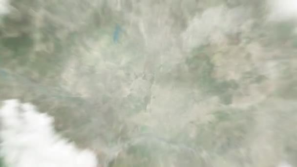 Jorden Zoomar Från Rymden Till Abuja Nigeria Örntorget Följt Zooma — Stockvideo