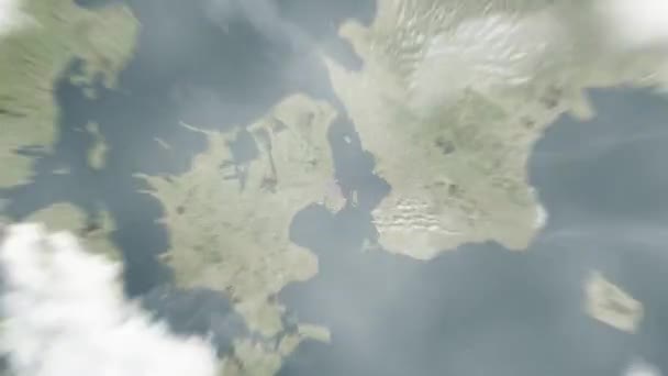 Εστίαση Γης Από Διάστημα Στην Κοπεγχάγη Δανία Στη Νέα Πλατεία — Αρχείο Βίντεο