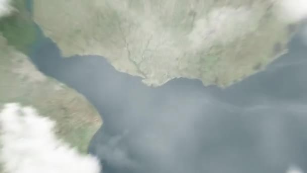 Zbliżenie Ziemi Kosmosu Montevideo Urugwaj Placu Niepodległości Następnie Powiększenie Przez — Wideo stockowe