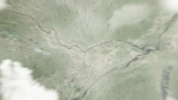 Tierra Acerca Desde Espacio Ottawa Canadá Ayuntamiento Seguido Por Zoom — Vídeos de Stock