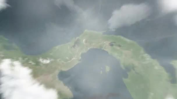 Ampliar Tierra Desde Espacio Panamá Panamá Seguido Por Zoom Través — Vídeo de stock