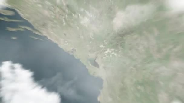 Die Erde Zoomt Aus Dem All Auf Den Unabhängigkeitsplatz Nach — Stockvideo