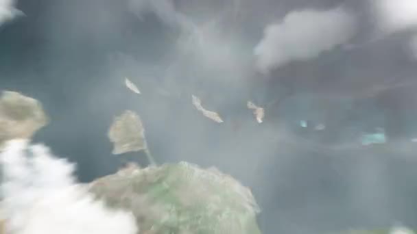 Dünya Uzaydan Willemstad Curacao Dan Kraliçe Emma Köprüsü Yakınlaşacak Arkasından — Stok video