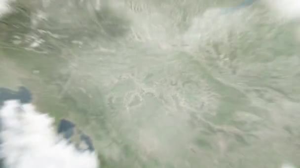 Die Erde Zoomt Aus Dem All Auf Den Ban Jelacic — Stockvideo