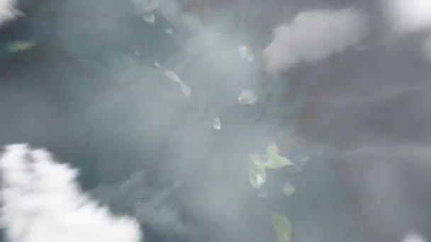 Föld Közelít Űrből Brades Montserrat Ezt Követi Felhőkön Atmoszférán Keresztül — Stock videók