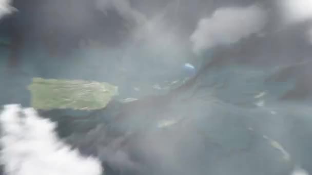 Země Přiblíží Vesmíru Charlotte Amalie Panenské Ostrovy Fort Christian Následuje — Stock video