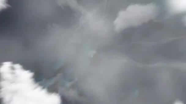 地球从太空放大到圣诞岛的飞鱼湾 然后通过云层和大气变焦进入太空 卫星视图 旅行介绍 — 图库视频影像