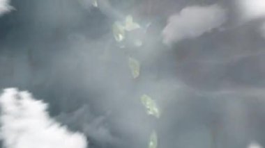 Dünya uzaydan Roseau, Dominica 'ya zum yapıyor. Arkasından bulutlar ve atmosferden uzaya zum geliyor. Uydu görüntüsü. Seyahat girişi