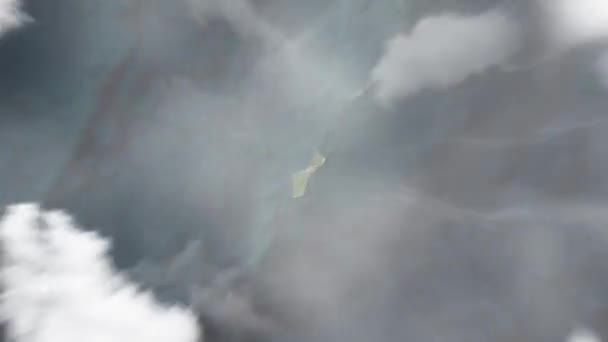Dünya Uzaydan Hagatna Plaza Espana Daki Guam Yakınlaşacak Arkasından Bulutlar — Stok video