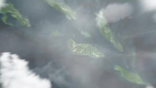 Zbliżenie Ziemi Kosmosu Honiary Wyspach Salomona Placu Jedności Następnie Powiększenie — Wideo stockowe