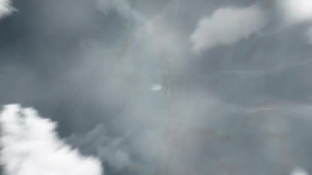 Země Přiblíží Vesmíru Kingston Norfolkský Ostrov Následuje Oddálení Mraky Atmosférou — Stock video