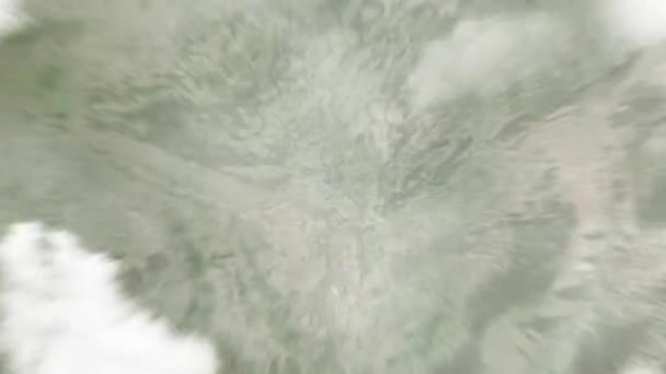 地球从太空放大到卢森堡 在旧城的卢森堡 然后通过云层和大气变焦进入太空 卫星视图 旅行介绍 — 图库视频影像