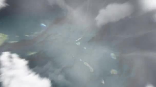 Земля Збільшує Масштаб Космосу Маріґота Сент Мартін Далі Збільшуємо Хмари — стокове відео