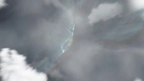 Země Přibližuje Vesmíru Ngerulmud Palau Národním Hlavním Městě Následuje Oddálení — Stock video