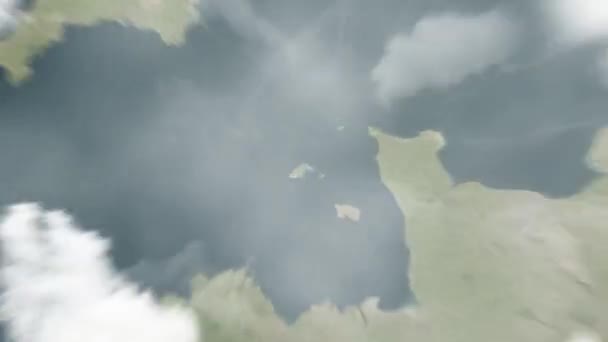 Dünya Uzaydan Saint Peter Limanı Guernsey Limanı Yaklaşıyor Arkasından Bulutlar — Stok video