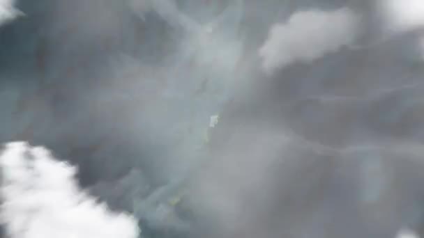Земля Увеличивается Космоса Сайпана Северные Марианские Острова Затем Масштабирование Облаков — стоковое видео