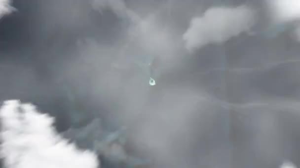 Dünya Uzaydan Batı Adası Cocos Adaları Yakınlaşır Arkasından Bulutlar Atmosferden — Stok video