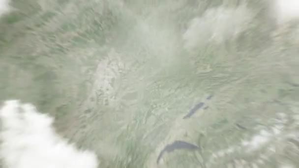 지구는 우주에서 Besancon 프랑스 미술관과 고고학 박물관으로 확대됩니다 구름과 대기를 — 비디오