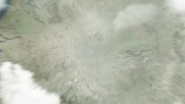 Dünya Kennedy Platz Uzaydan Essen Almanya Yakınlaşır Arkasından Bulutlar Atmosferden — Stok video