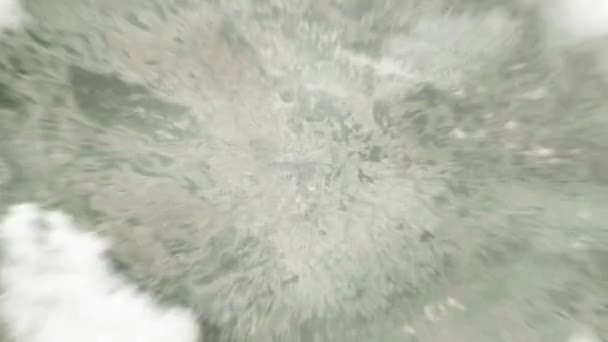 Dünya Leipzig Operası Nda Uzaydan Leipzig Almanya Yakınlaşır Arkasından Bulutlar — Stok video