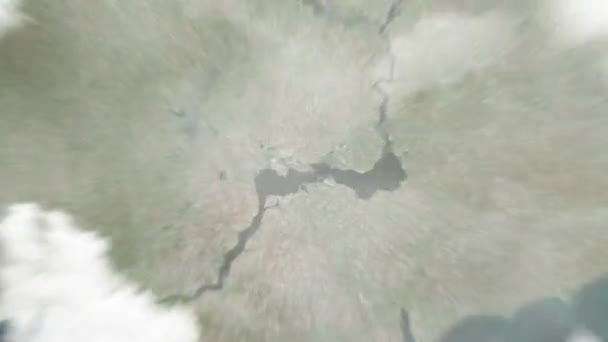 Zoom Από Διάστημα Στο Nikopol Ουκρανία Στο Stella Wings Nike — Αρχείο Βίντεο