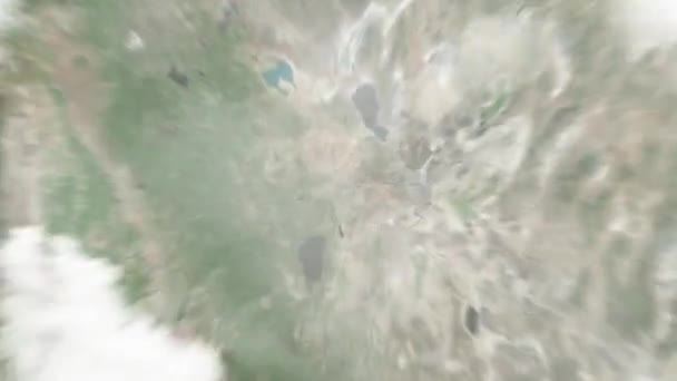 Zbliżenie Ziemi Kosmosu Reno Usa Następnie Powiększenie Przez Chmury Atmosferę — Wideo stockowe