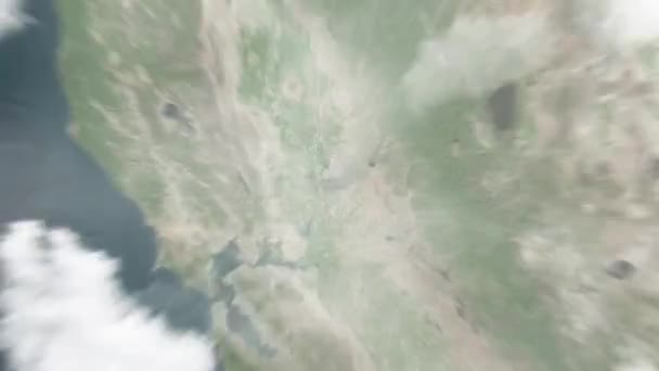 Земля Збільшує Масштаб Космосу Сакраменто Сша Капітолійському Музеї Штату Каліфорнія — стокове відео