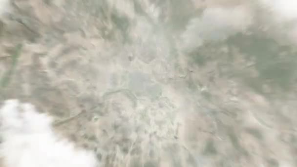 Föld Közelít Űrből Scottsdale Usa Ezt Követi Felhőkön Atmoszférán Keresztül — Stock videók