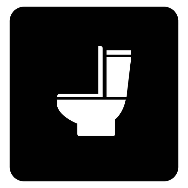 厕所矢量图标 在黑色背景上孤立的管状夹艺术 堆肥图标 浴室图标 休息室 马桶座 公共厕所病媒 — 图库矢量图片