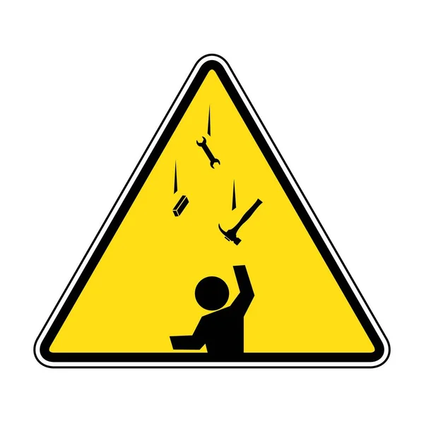 Danger Falling Objects Sign Caution Falling Objects Illustrations Vectors Objects — Vetor de Stock