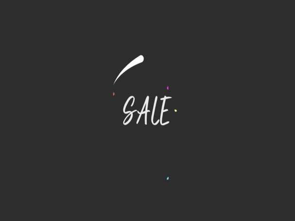 Επιστολή Πώλησης Animated Design Banner Μαύρο Φόντο Πώληση Κινούμενα Σχέδια — Αρχείο Βίντεο