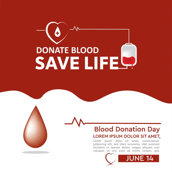 献血社交媒体标语模板 — 图库矢量图片