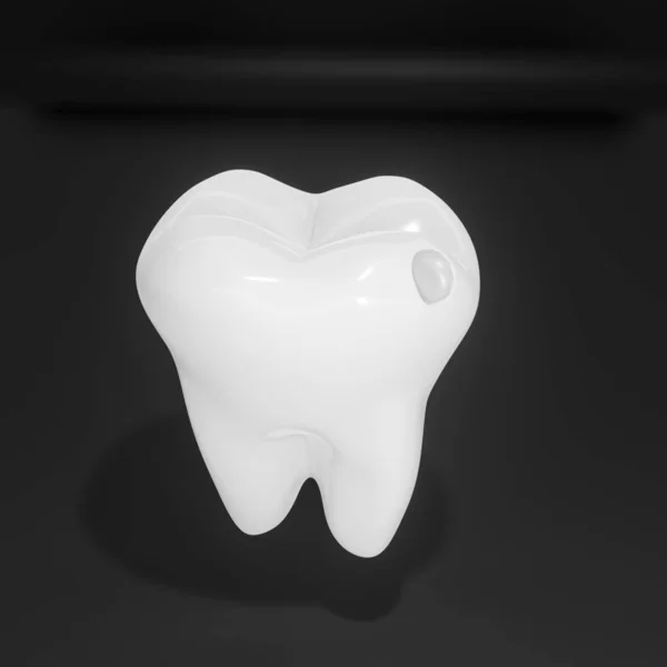 A tooth cavities 3D image isolated black background