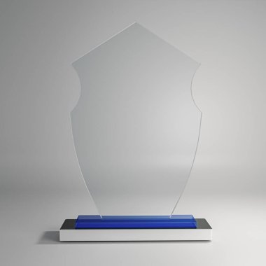 Kristal kupa 3D maket modelleme serbest görüntü, kristal ödül 3D illüstrasyon görüntüsü