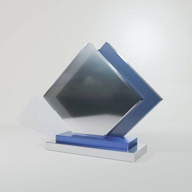 Kristal kupa 3D maket modelleme serbest görüntü, kristal ödül 3D illüstrasyon görüntüsü