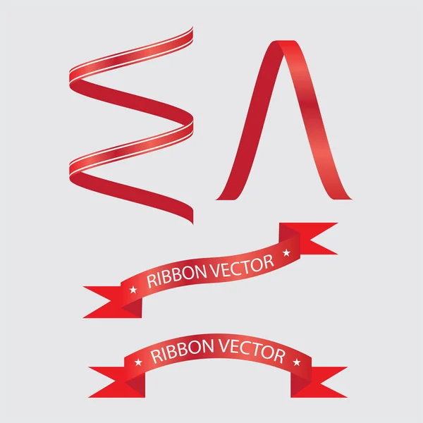 Rote Farbe Ribbon Vector Image Eps Format — Stockvektor