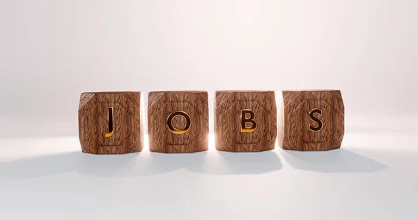 a jobs word in wooden dice 3d illustration image