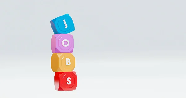 Jobs Letter Colorful Cube Illustration Image — Stock Photo, Image