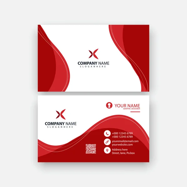 Шаблон Red White Business Card — стоковый вектор