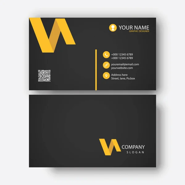 Yellow Business Card Design Template — Stock Vector