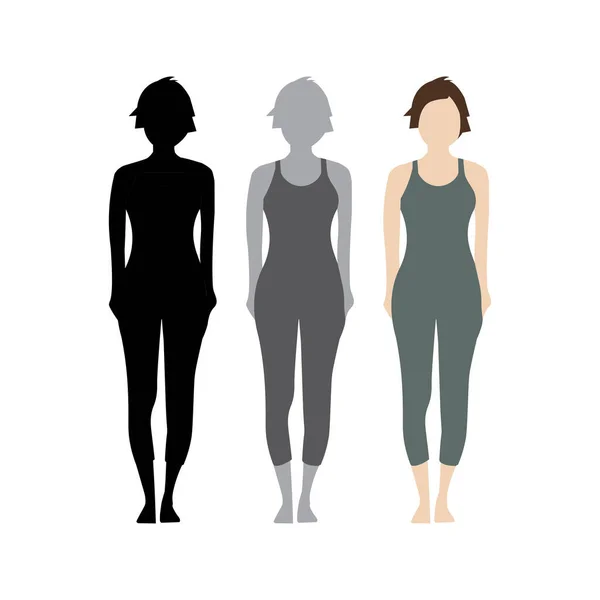 yoga ve moda kadınları düz simge