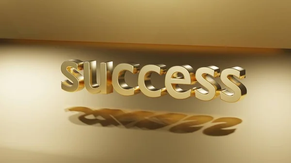 Başarı Kelimesinin Illustration Altın Arkaplanda Altın Şaret — Stok fotoğraf