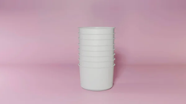 纸杯冰霜软饮料 3D插图图像 — 图库照片
