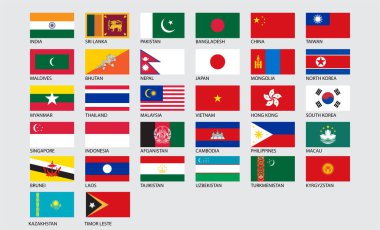  Asya ülkesinin hepsi bayrak taşıyıcı 